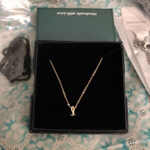 14k Gold Plated Sterling Silver Lower Case “L” Initial / Name Necklace